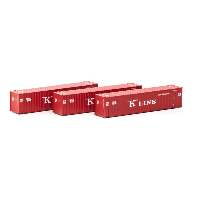 Athearn N 45' Container, K-Line (3) - ATH17665