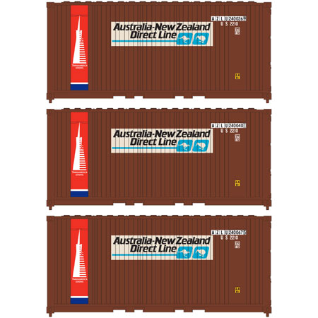 Athearn N 20' Corrugated Container, ANZ (3) - ATH17694