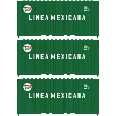 Athearn N 20' Corrugated Container, LINEAMEX(3) - ATH17696