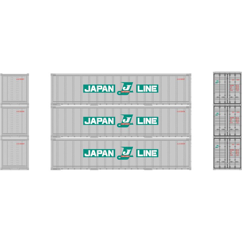 Athearn N 40' Smooth Side Container, Japan Line (3) - ATH17707