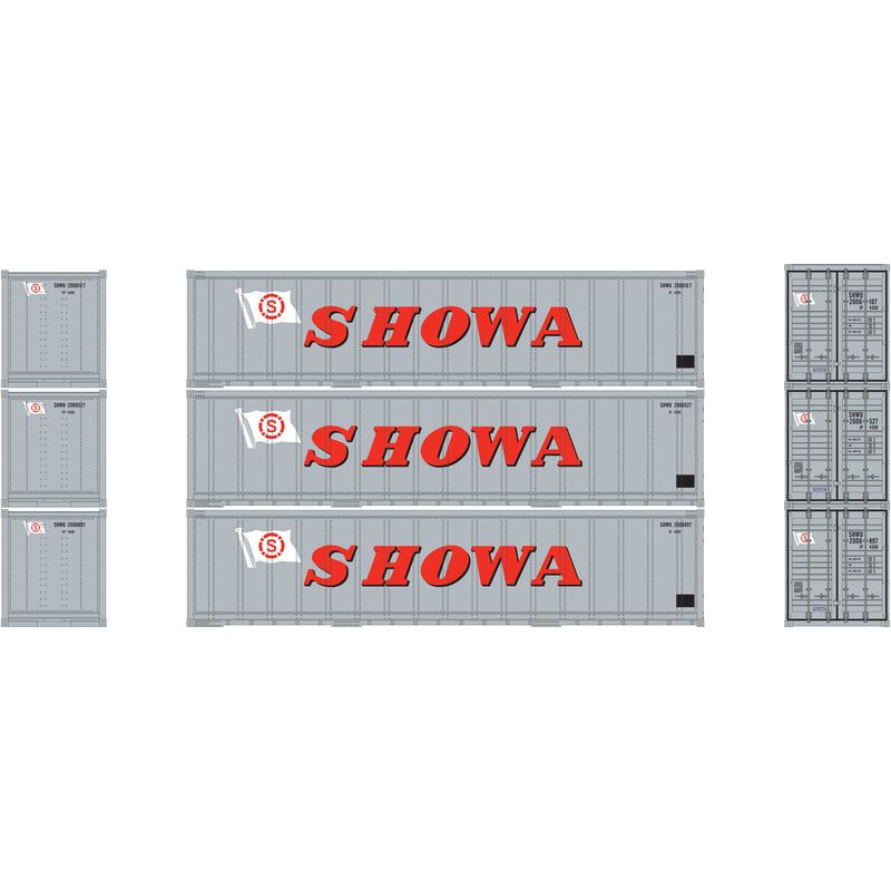 Athearn N 40' Smooth Side Container, SHOWA (3) - ATH17713