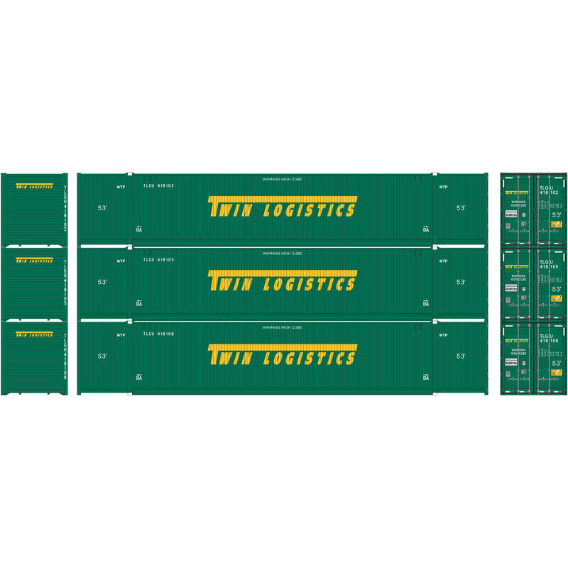 Athearn N 53' CIMC Container, Twin Logistics (3) - ATH17758