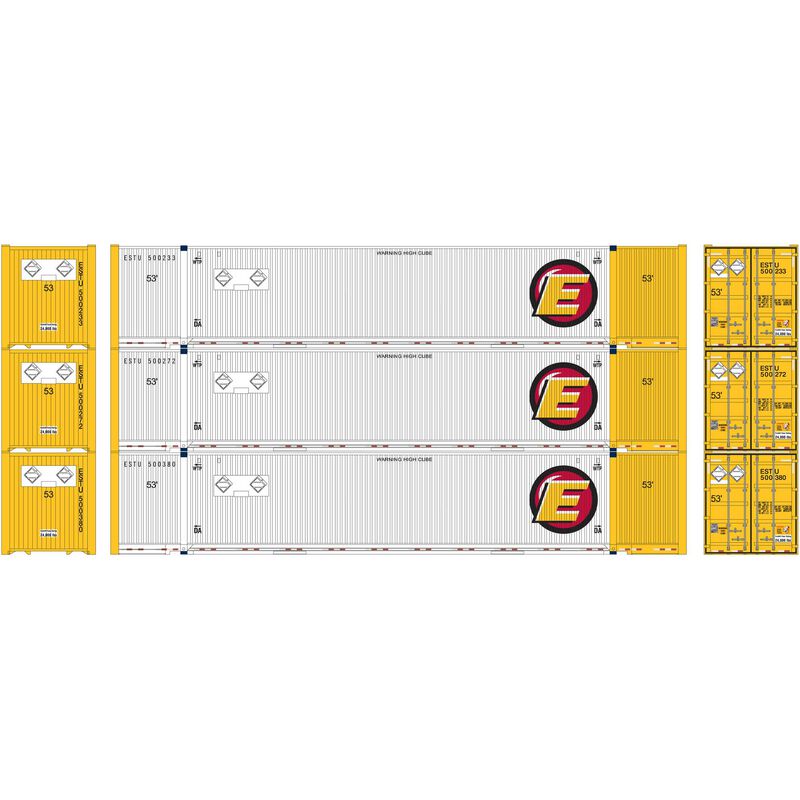 Athearn N 53' Jindo Container, Estes (3) - ATH17759
