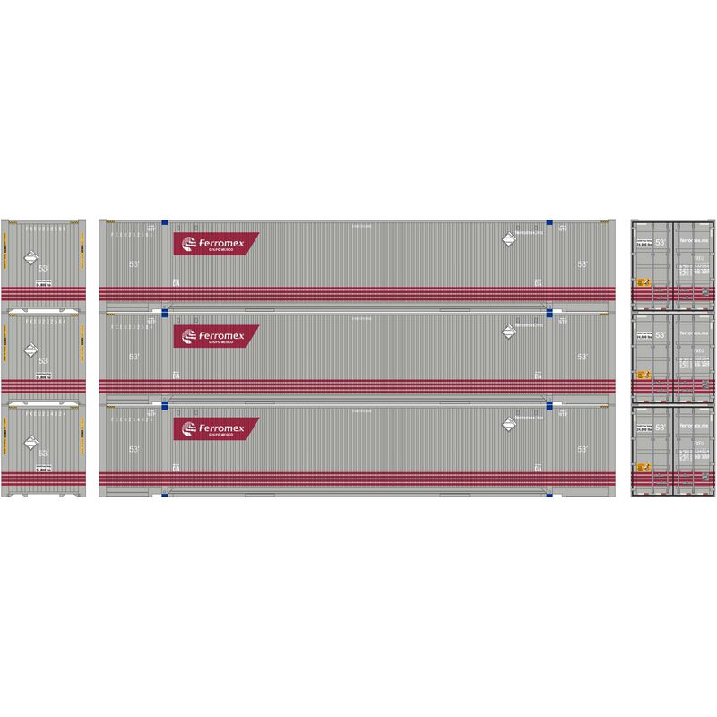 Athearn N 53' Jindo Container, Ferromex (3) - ATH17761