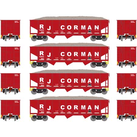 Athearn N 40' Outside Braced Hopper/Load, RJC #1 (4) - ATH1864