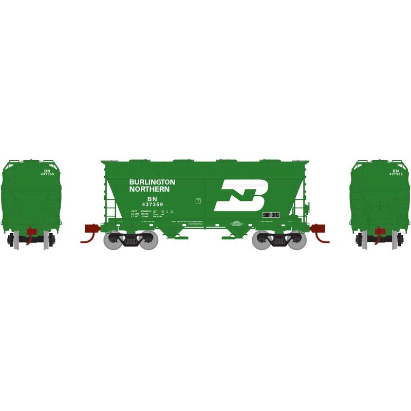 Athearn N ACF 2970 Covered Hopper, BN/Green #437359 - ATH23449