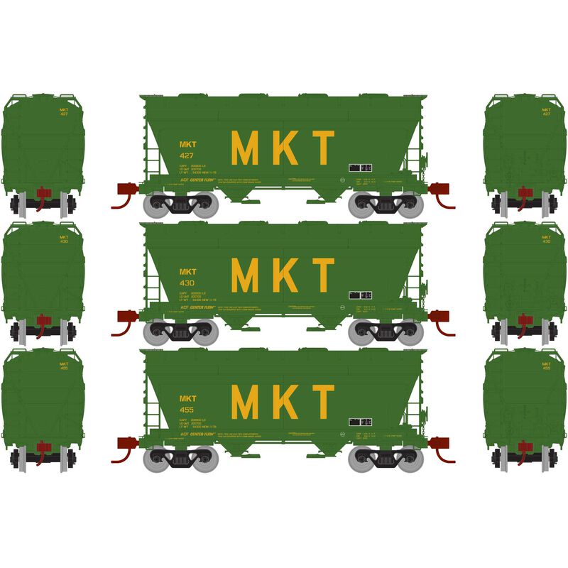 Athearn N ACF 2970 Covered Hopper, MKT Green (3) - ATH23453