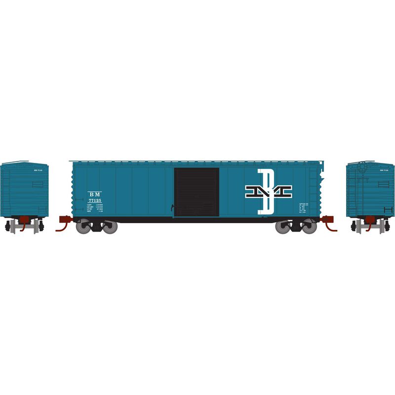 Athearn N 50' PS-1 Single Door Box, B&M #77125 - ATH2353