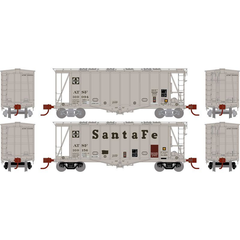 Athearn N GATC 2600 Airslide Hopper, ATSF (2) - ATH23869