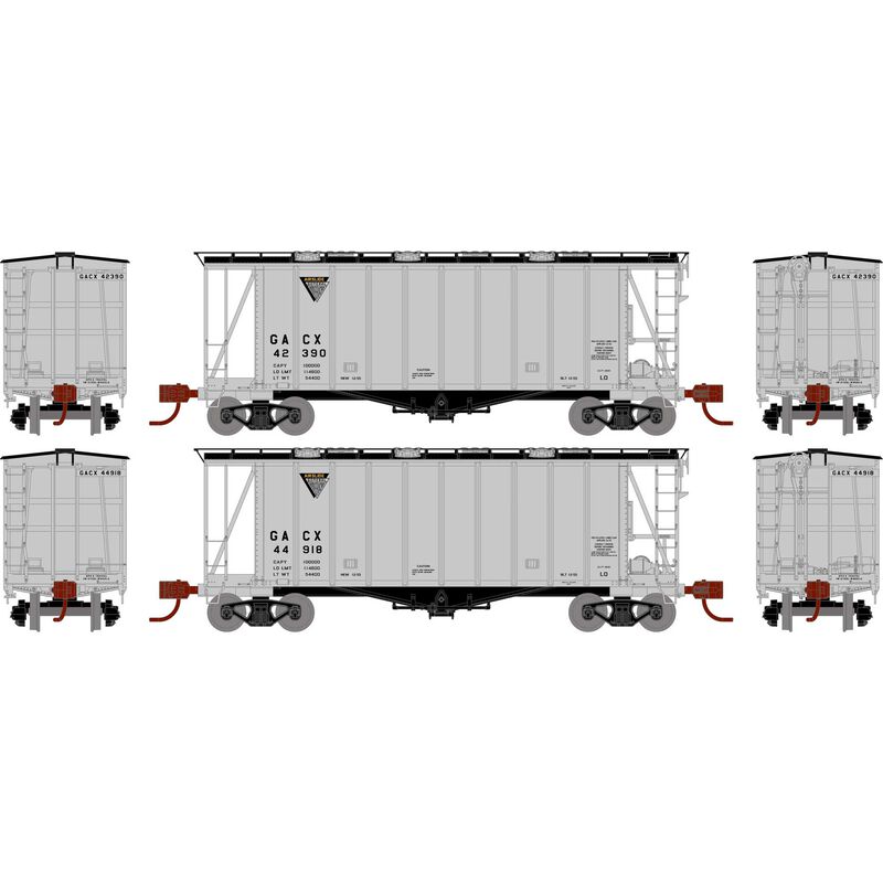 Athearn N GATC 2600 Airslide Hopper, GACX (2) - ATH23872