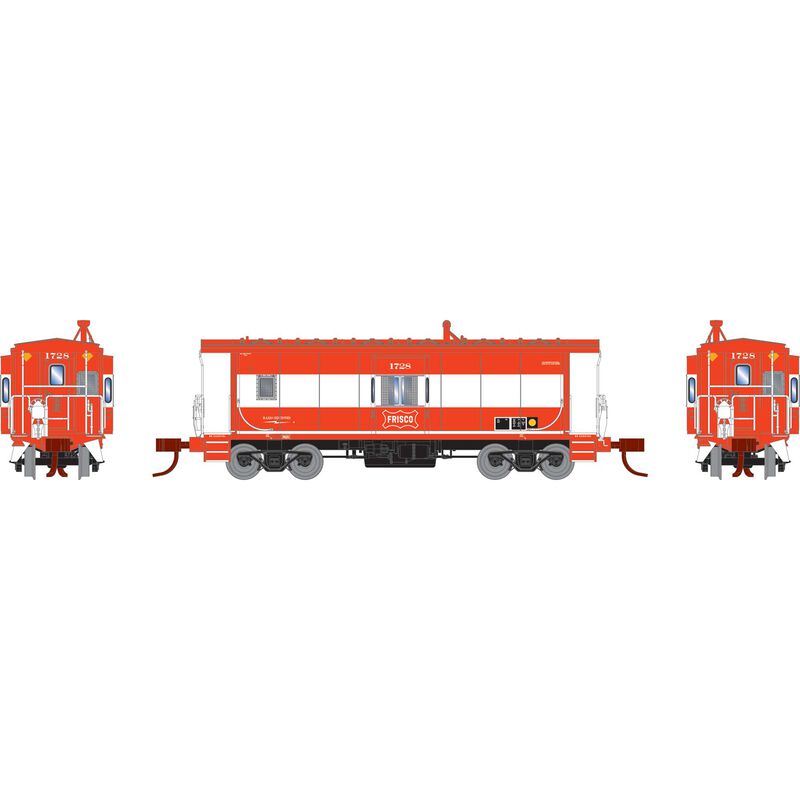 Athearn N Bay Window Caboose, Frisco #1728 - ATH24335