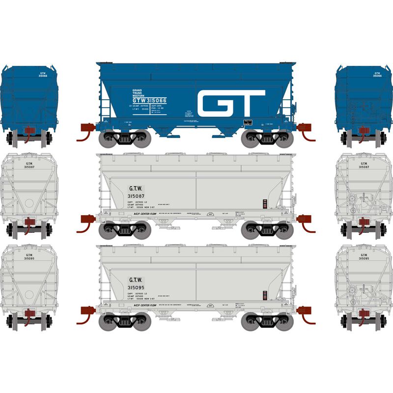 Athearn N ACF 2970 Covered Hopper, GT&W (3) - ATH24670