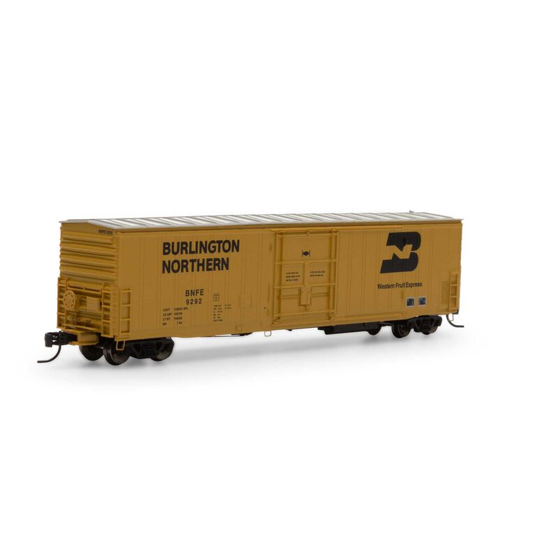 Athearn N 57' Mechanical Reefer w/Sound, BNFE/Yellow #9292 - ATH24703