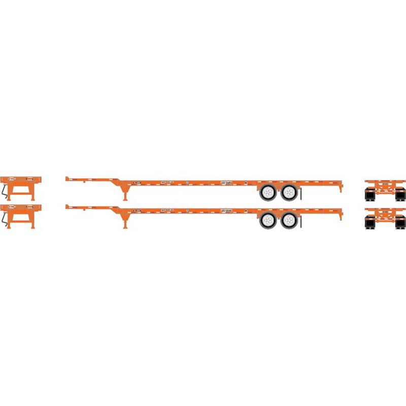 Athearn HO RTR 53' Chassis, BNSF/Circle Cross (2) - ATH26033