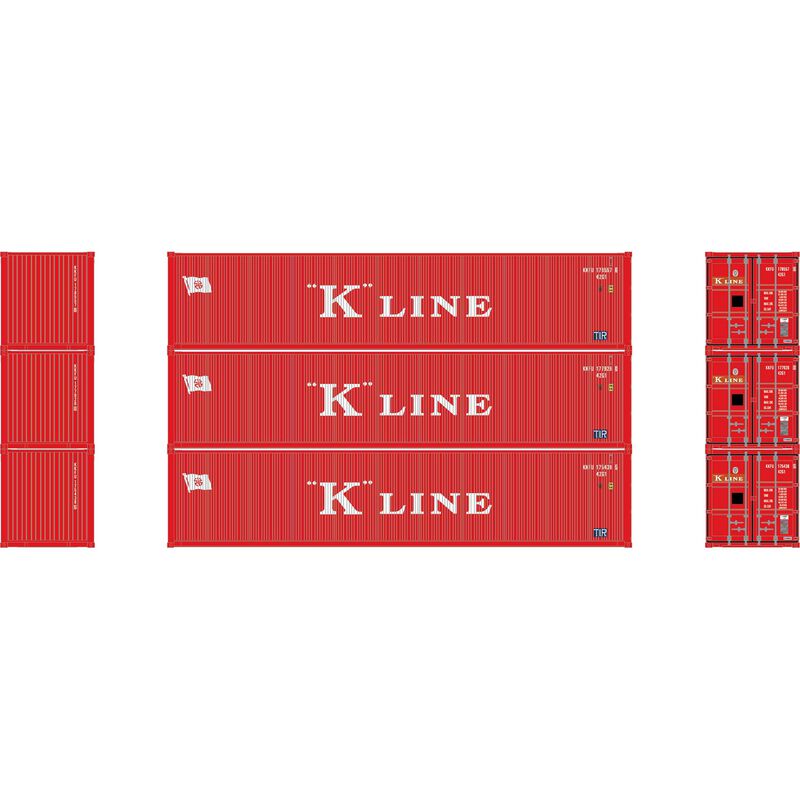 Athearn HO 40' Corrugated Low-Cube Container,K Line # 2(3) - ATH27054