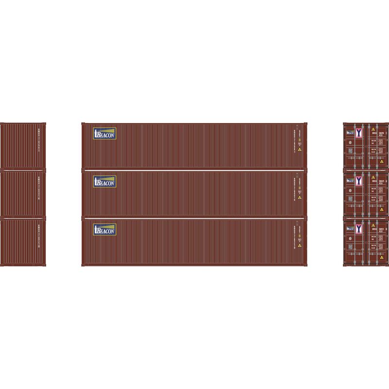 Athearn HO 40' Corrugated Low-Cube Container, Beacon #1(3) - ATH27059