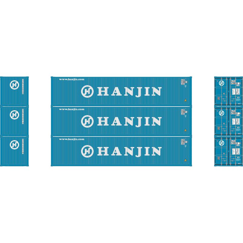 Athearn HO 40' Corrugated Low-Cube Container, Hanjin #1(3) - ATH27062