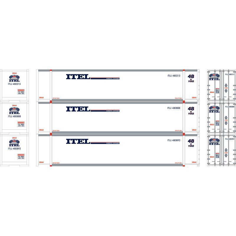 Athearn HO RTR 48' Container, ITEL #1 (3) - ATH27694