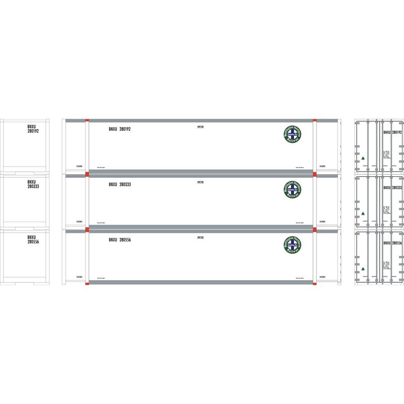 Athearn HO RTR 48' Container, BNSF #2 (3) - ATH27697