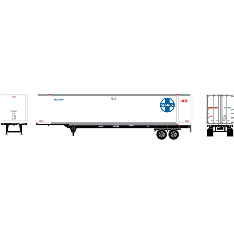 HO 48' Container w/Chassis, SFTU/BNZ
