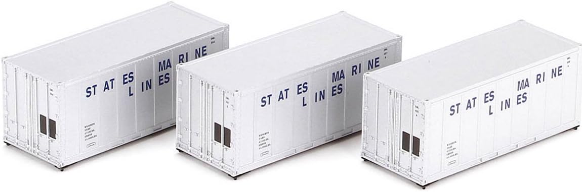 Athearn HO RTR 20' Ex-Post Container, State Marine (3) - ATH28080