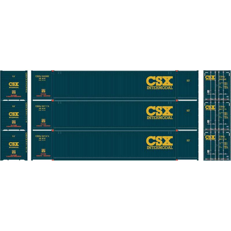Athearn HO RTR 53' CIMC Container, CSX #1 (3) - ATH28494