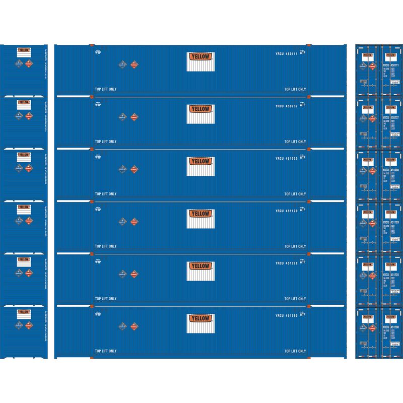 Athearn HO 53' CIMC Container, Yellow #2 (6)