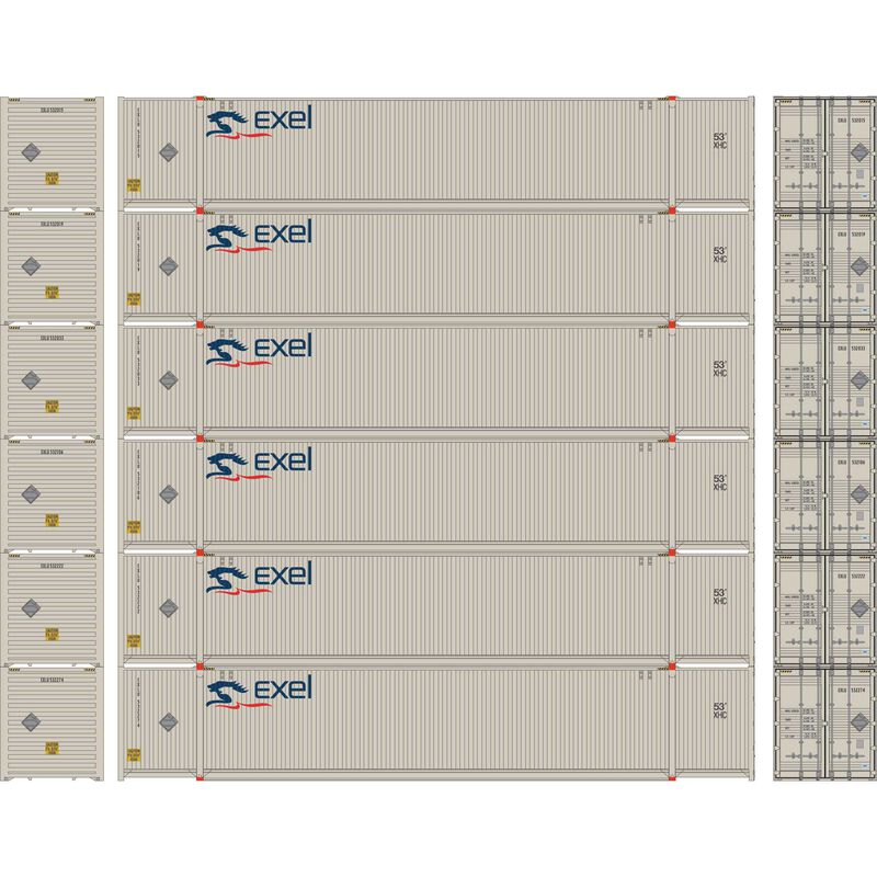 Athearn HO 53' CIMC Container, Exel EXLU #2 (6)