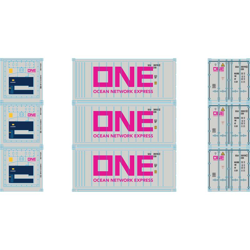 Athearn HO RTR 20' Reefer Container, ONE (3) - ATH28885