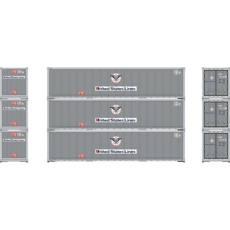 HO 40' Smooth Side Containers, USLU #1 (3)