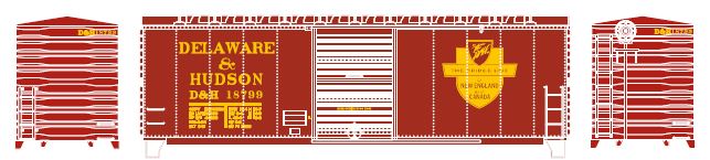 Athearn HO RTR 40' Modernized Box , D&H #19127 - ATH67456