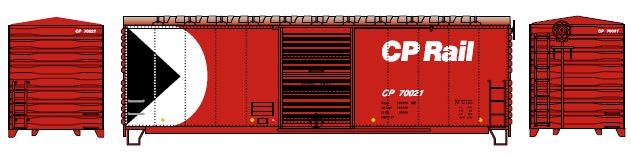 Athearn HO RTR 40' Modernized Box, CPR (3) - ATH67479