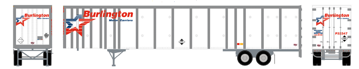 Athearn HO RTR 53' Wabash Plate Trailer,Burlington #P35265 - ATH72600