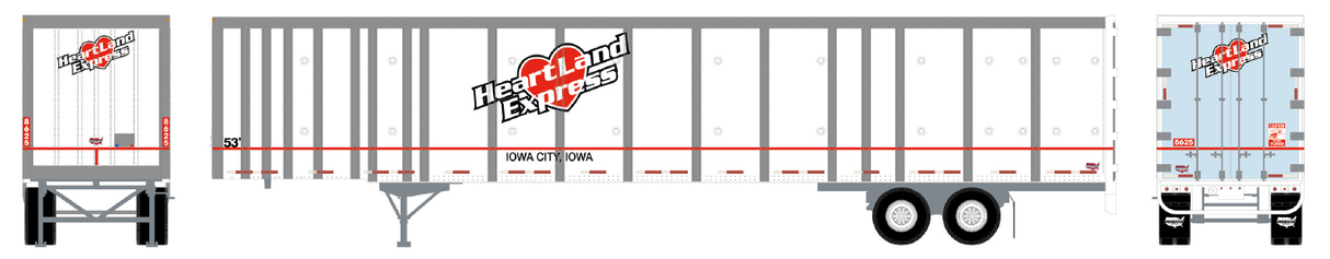 Athearn HO RTR 53' Wabash Plate Trailer, Heartland #8625 - ATH72605