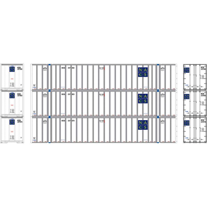 Athearn HO RTR 53' Stoughton Container, NACS/Crime (3) - ATH72771
