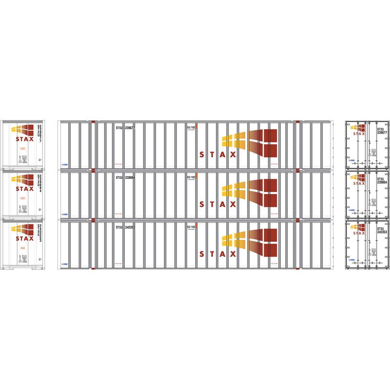 Athearn HO RTR 53' Stoughton Container, STAX (3) - ATH72776