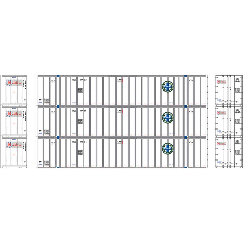 Athearn HO RTR 53' Stoughton Container, HUB/BNSF (3) - ATH72778