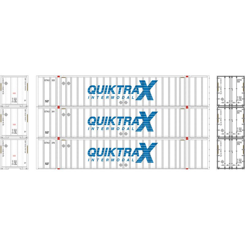 Athearn HO RTR 53' Stoughton Container, QuikTrax (3) - ATH72782