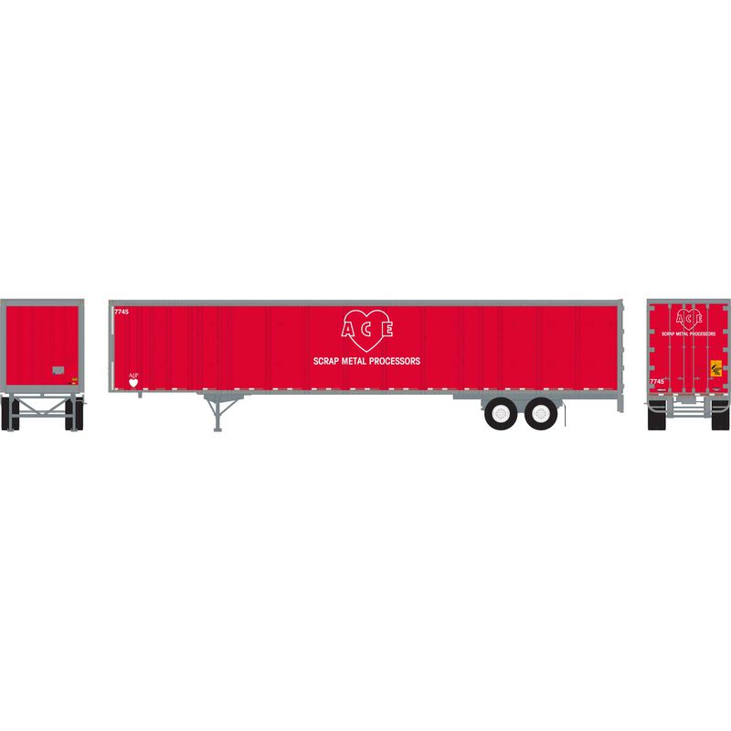 Athearn HO RTR 53' Wabash Plate Trailer, ACE #7745 - ATH72800