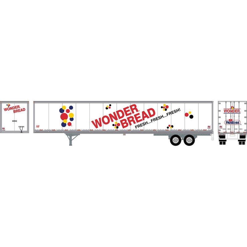 Athearn HO RTR 53' Wabash Plate Trailer,Wonder Bread#60942 - ATH72816