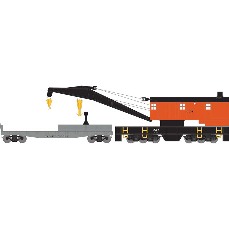 Athearn HO 200T Crane / Tender, D&RGW #28 / X-3338