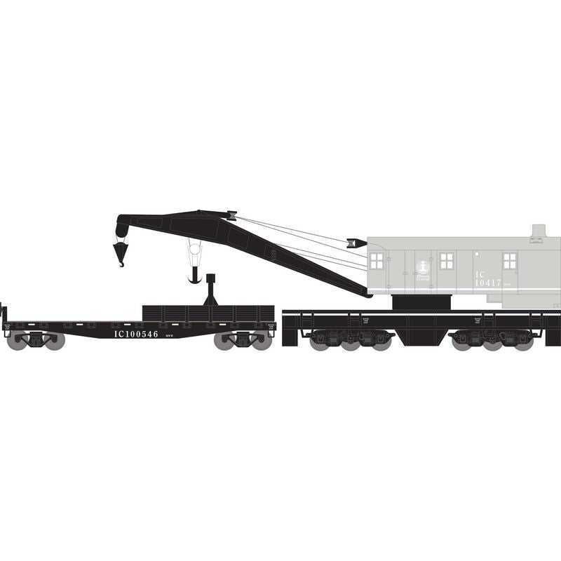 Athearn HO 200T Crane / Tender, IC #100417 / 100546