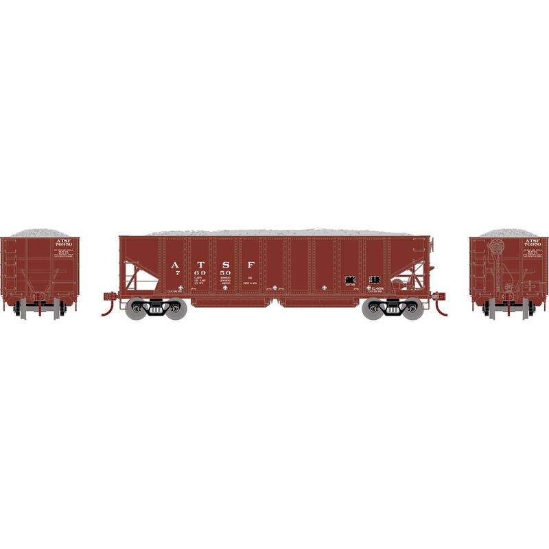 HO 40' Ribbed 3-Bay Ballast Hopper, ATSF #76950