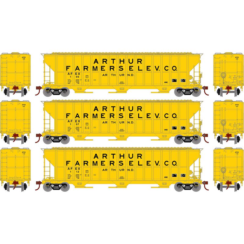 Athearn HO RTR FMC 4700 Covered Hopper, AFEX (3) - ATH81579