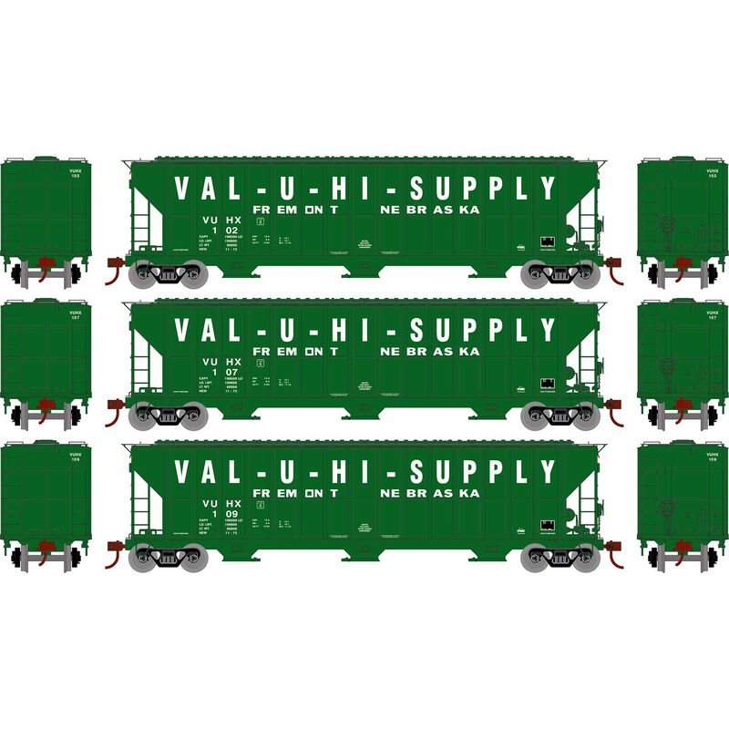 Athearn HO RTR FMC 4700 Covered Hopper, VUHX (3) - ATH81591