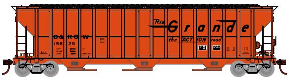 Athearn HO RTR FMC 4700 Covered Hopper, D&RGW #15665 - ATH81756