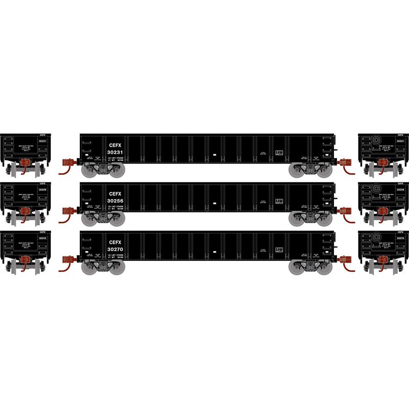 Athearn HO RTR 52' Mill Gondola, CEFX (3) - ATH8379