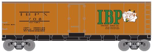Athearn HO RTR 40' Steel Reefer, Iowa Beef Packers #742 - ATH86046