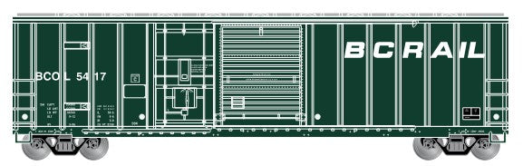 Athearn HO RTR 50' FMC Combo Door Box, BC Rail #5450 - ATH87200