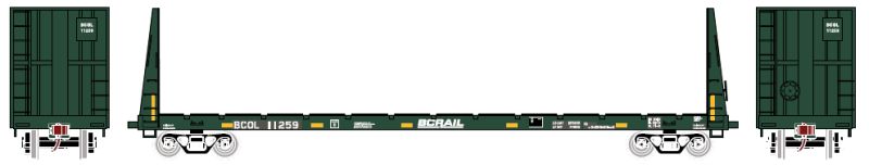 Athearn HO RTR 60' Bulkhead Flat, BCR #11291 - ATH87729
